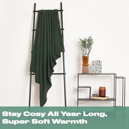 Dreamscene Polar Fleece Blanket for Bed, Super Soft Warm Cosy Plain Forest Green Throw Over Sofa Lightweight Fluffy Small Blanket Throw Single Bedspread, 120 x 150cm — view 6
