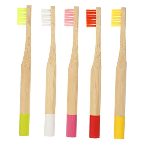 CALLARON 5pcs Boys and Girls Toothbrush Set Soft Bristles Portable Bamboo Charcoal Toothbrushes for Travel Eye-catching Colors for Boys and Girls Essentials