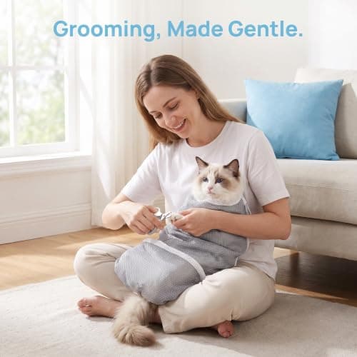 1Pack Cat Bathing Bag, Cat Shower Bag, Adjustable Cat Grooming Bags — view 6