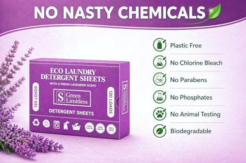 Green Limitless Eco Laundry Detergent 120 Sheets (Loads) with A Lavender Scent. All the benefits of a liquid detergent, washing powder, or washing pods without any of the drawbacks. — view 4