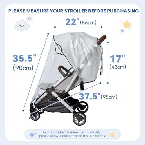 Bemece Universal Rain Cover for Pushchair, Breathable & Transparent — view 2