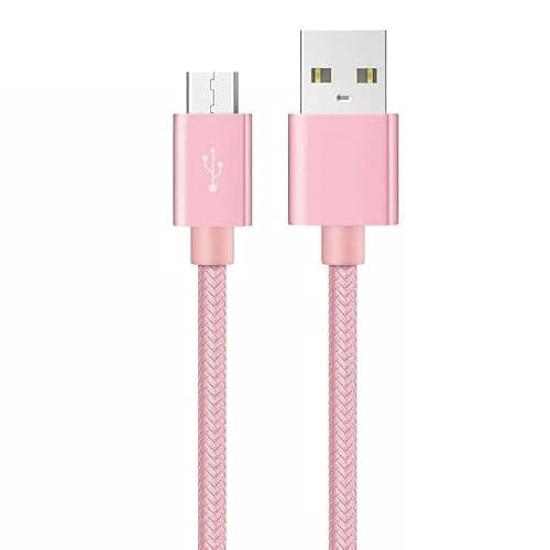 iTechCover Braided USB Cable Charging Cord/Charger Power Lead Wire Compatible with Juice Jumbo Marshmallow Speaker/Rose Gold / (1m / 3.3ft) — view 3