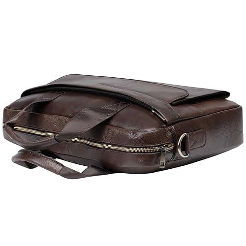 BTDAO Leather Briefcase 15 inch Laptop Bag Messenger Shoulder Work Bag Crossbody Handbag for Business Travelling for Men Father Husband (CFC-Brown) — view 5