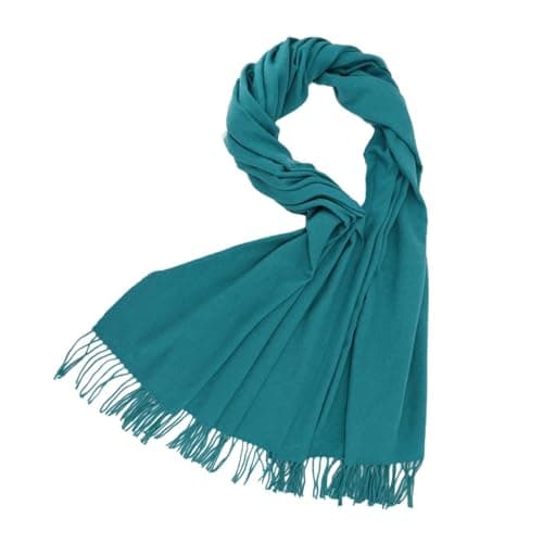 scarf for women uk Scarves for Women Lightweight Wool Scarf For Soft Feel Pashmina Shawl Wrap Solid Color Fashion Winter Ladies Scarves Gifts for Women womens shawls and wraps Turquoise
