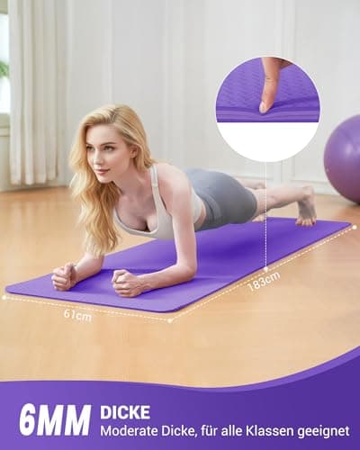 Narwhal Yoga Mat Non-Slip TPE Exercise Mat Cushion 183x61x0.6cm — view 2