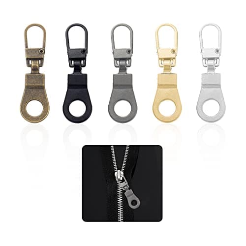 GLADFRESIT 10Pcs Zipper Pull Replacement, Removable Metal Zipper Pull Repair Kit for Luggage, Jacket, Backpacks (5 Colours) — view 3