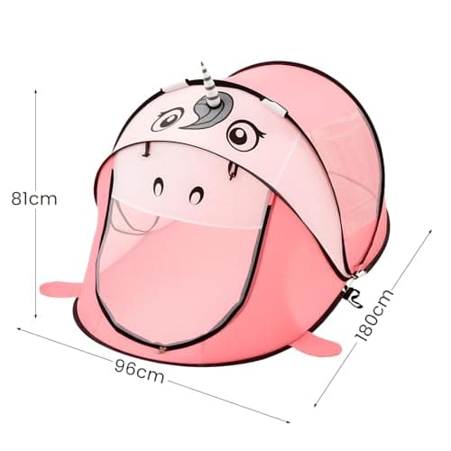 Trintion Pop-Up Play Tent 180x96x81 cm – Indoor & Beach Children's Tent with UV Protection & Waterproof Material – Foldable Baby Beach Tent with Carrying Bag – Playhouse Gift for Christmas (Pink) — view 5