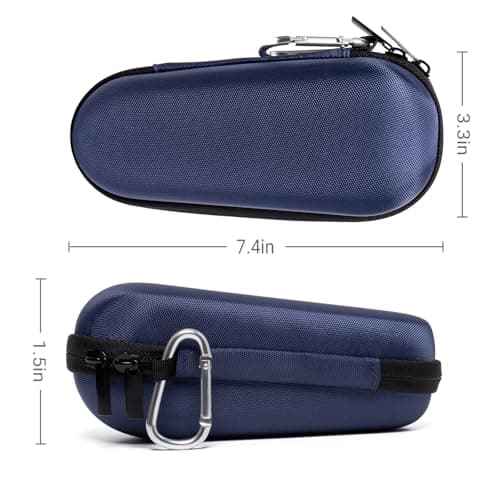 Nincha Electric Razor Case for Braun Series 3, 5, 7, 9 Shavers, Hard Shell EVA Travel Case with Charger Storage, Shaver Protective Carrying Case with Carabiner Navy Blue — view 2