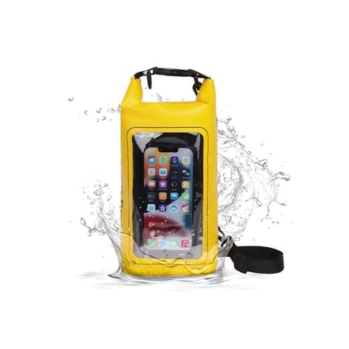 Plliocse Waterproof Dry Bag, Small 2L Dry Sack Water Resistant Storage Dry Bag, 2 in 1 Dry Sack and Phone Bag for Kayaking, Boating, Hiking, Camping, Fishing (Yellow) — view 2