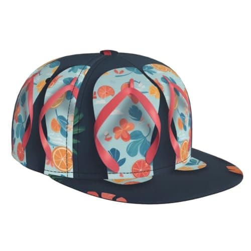 YYHHAOFA Unisex Flat Brim Cap, Adjustable Polyester Baseball Hat Black