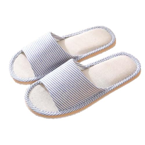 Open Toe Spa Slippers For Women, Ladies Memory Foam Breathable Sliders Portable Travel Slippers Soft Bedroom Hotel Reusable Anti-Slip Indoor House Slipper Soles for Guests Travel Home Hotel Use