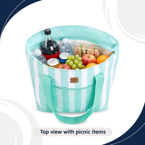 Whitesands Premium Insultated Tote Cool Bag, 14L Picnic Basket, Keeps Food Fresh & Cool for 6 Hours, Cooler Box Made From Recycled Polyester For Camping — view 4