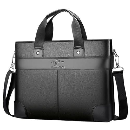 LOCOERDAISHU 15 Inch Laptop Briefcase Messenger Bag for Men Women, Waterproof Laptop Shoulder Bag, Business Laptop Crossbody Daypack for Office Work Travel Outdoor (Black)