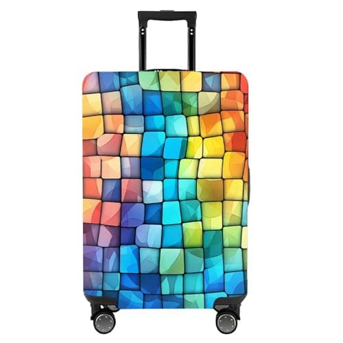 Tripnuo Elastic Thicker Luggage Cover for Trunk Case Apply to 18''-32'' Suitcase,Suitcase Protective Cover Travel Accessories (Block, S)