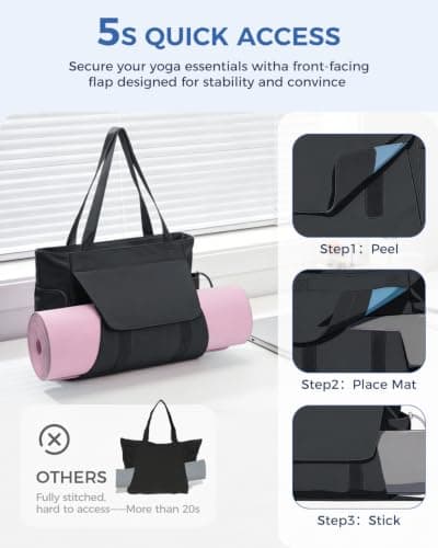 sportsnew Yoga Tote Bag for Women,Gym Bag with Mat Holder,Shoe Compartment — view 4