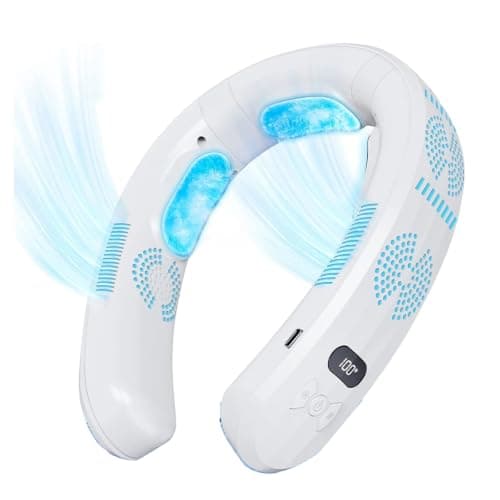 Hulazepyr Neck Fan, 6000mAh Hulazepyr 3-in-1 Neck Fan Cooling, Heating, and Airflow, 9 Speed 3s Quick Cool 360° Airflow, Ultra Quiet Hands-Free Cooler for Outdoor, Gardening, Commuting, Travel (#A)