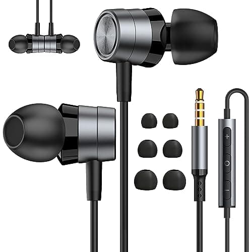QILERUI Noise-Isolating 3.5mm Wired In-Ear Headphones Earbuds with Mic & Volume Control