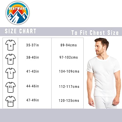 Heatwave® Pack of 2 Men's Thermal T Shirt, Warm Underwear Baselayer Thermals, Medium White — view 4