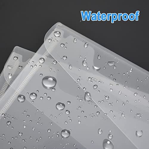 12 Pack Plastic Wallets A4 File Folders Plastic Transparent Document Folder with Label Pocket Snap Button Clear Files Envelope Pockets for Home, Office, School and Travel — view 3