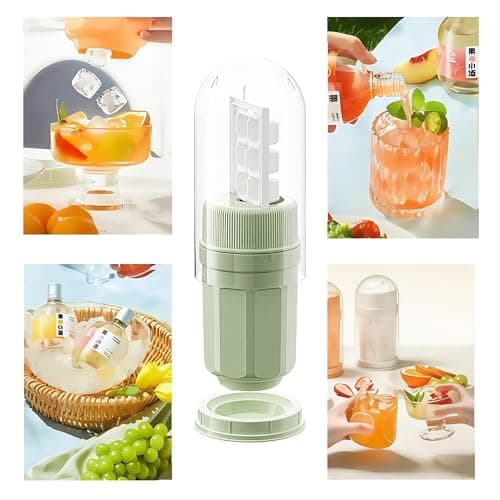 Twist-Ice-Joy Reusable Ice Maker Kit with 3 Stackable Lidded Trays & Dust Cover - One-Twist Release Technology, Universal 2.1" Cup Adapter for Most Cups, Odor-Proof Freezer Storage(Orange) — view 4