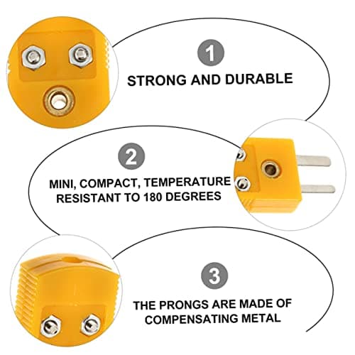 BUGUUYO 20 Sets Thermocouple Wire Connector Type k Cable Adapter Plug Tube Connector for K-type Thermocouple — view 4