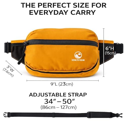 XENLYN GEAR Waterproof Bum Bag | Waist Fanny Pack & Running Belt for Men & Women | Adjustable Waist Bag with Zipper Pockets | Crossbody Bag for Travel, Hiking, Dog Walking, Festivals, Everyday Carry — view 3