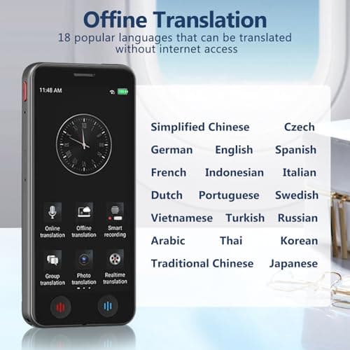 Language Translator Device,5 in AI Translator,139 Languages Online Offline — view 6