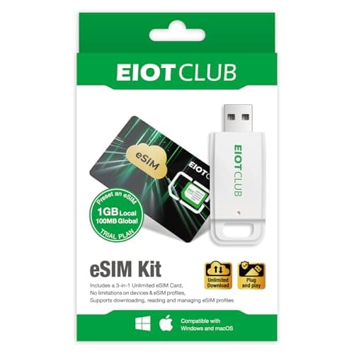 EIOTCLUB eSIM Adapter & Reader Kit, for iPhone, Android, SIM Slot to eSIM
