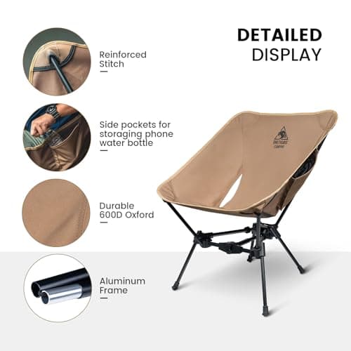 OneTigris TIGERBLADE Camping Chair, Lightweight Folding Backpacking Hiking Chair, Compact Portable 330 lbs Capacity — view 6