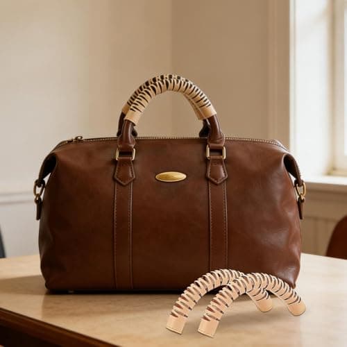 Leather Bag Handle Wrap, Purse Protector, 2 Piece Soft Cover for Handbags, Comfortable Grip Feature, Travel Luggage Accessory, Office School Restaurant Tote Repair and Protect — view 3