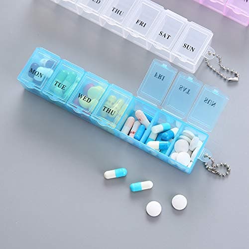 2 PCS Weekly Pill Organizer 7 Day Pill Box Organizer Medicine Box Tablet Dispenser Organiser Storage Case Portable Travel Pill Box Travel Medicine Organizer for Medication — view 6