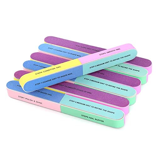 HUIANER 12PCS Nail Files and Buffer Block, Six-Sided Emery Boards 7-in-1 Nail Buffer Manicure Tool for Home or Professional Manicure Tools