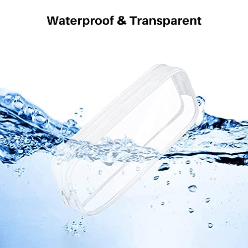 CHEERYMAGIC Clear Pencil Bag, Clear Exam Pencil Case, Waterproof PVC Zippered Comestic Storage Pouch Travel Luggage Pouch Make up Cosmetic Bag (White) — view 5