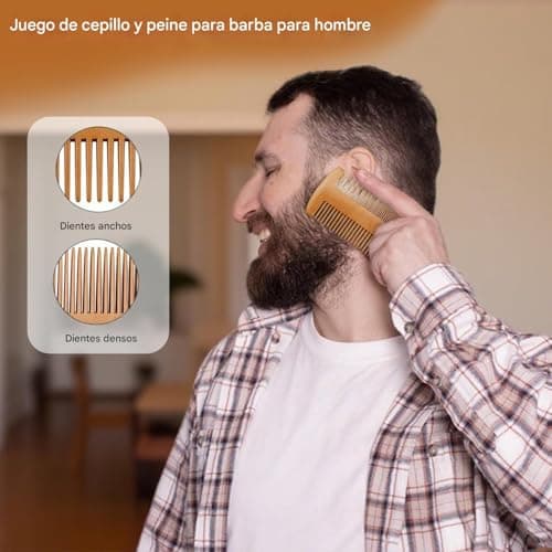 Beard Comb And Brush Set Groom Shave Care Clean Debris Accessories — view 2