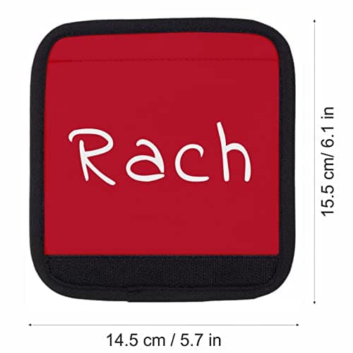 Nametape Express - Luggage Handle Wrap/Cover for Suitcase/bags Grip/Case Identifier perfect for travel Neoprene Wrap printed with name Luggage Tag (Red, Twin Pack) — view 6