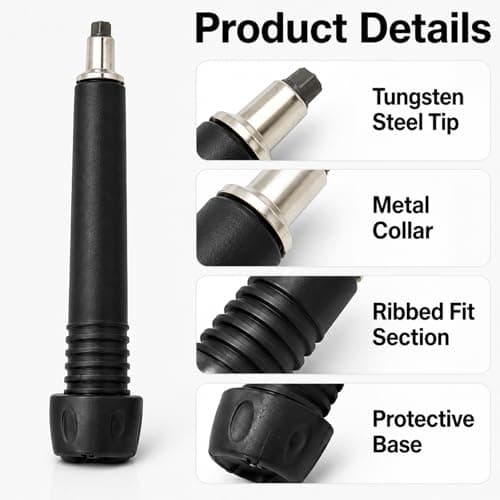 4 Pack Carbon Steel Trekking Pole Replacement Tips M10/M12 for Hiking — view 6