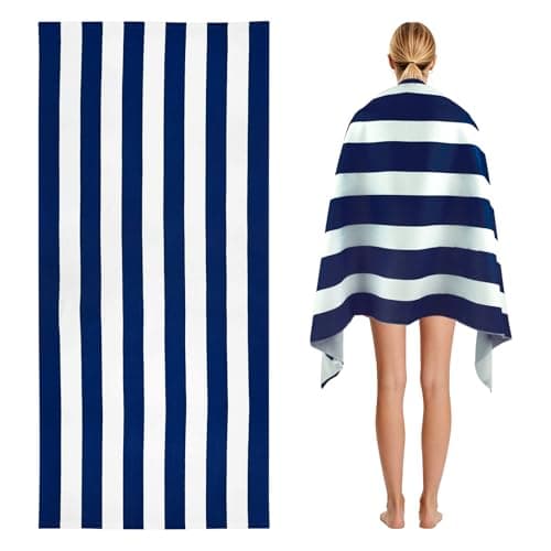 Hittriu Large Microfibre Beach Towel for Adults, 170 × 90 cm, Quick Dry, Sand Free, Lightweight Compact Travel Towel for Summer Beach, Pool, Holiday, Gym & Swimming (Blue)