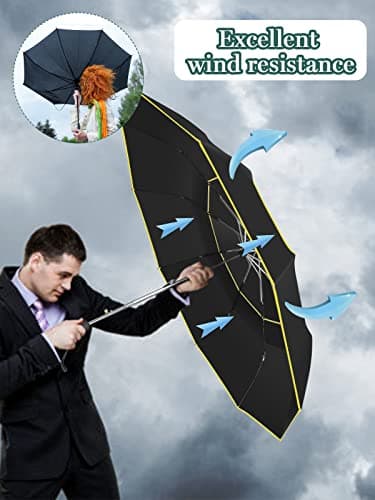 Kalolary 62 Inch BlacK Automatic Open Golf Umbrella — view 6
