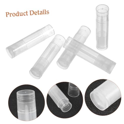 Empty Lip Balm Tubes 50pcs Plastic Push Wheel Refillable Mini Containers — view 5