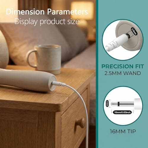 TwinkleHom 2.5mm DC to USB Charger Cable for Rechargeable Massager Wand, Replacement Charging Lead with USB-A 5V 2A Power Cord Compatible with 2.5mm Devices (White), 80cm — view 4