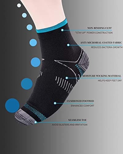 Compression Socks - Upgraded Sport Plantar Fasciitis Arch Support- Low Cut Compression Foot Socks Best for Athletic Sports, Running, Medical, Travel, Pregnancy (6 Pairs) — view 3