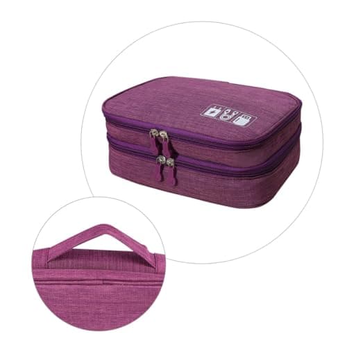 Electronics Travel Organizer Case Large Capacity Cotton Linen — view 6
