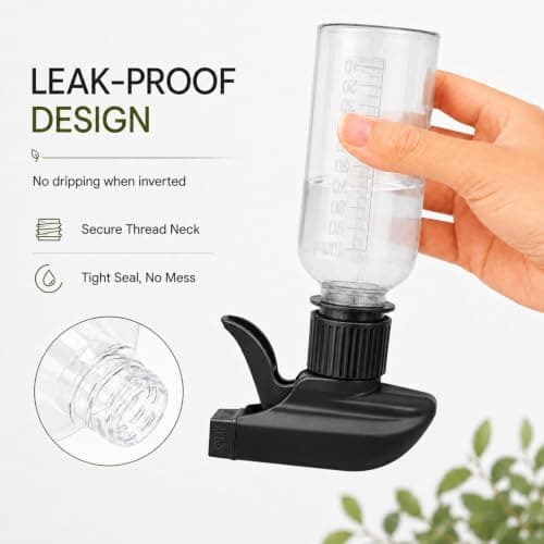 Lafefe Spray Bottle 100ml PET Mist Spray Bottle, Adjustable Mist & Stream Water Spray Bottle with Measuring Scale, Leakproof Trigger Sprayer for Hair, Plants, Cleaning, Travel - Clear — view 5