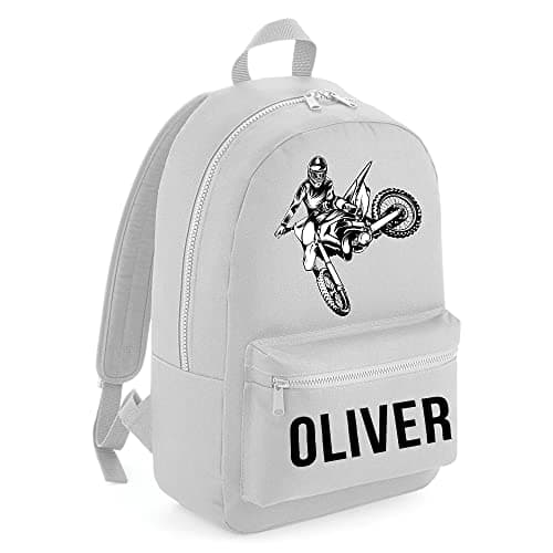 Purple Print House Personalised Motocross mini back pack - Custom School Bags for Boys, Back to School Accessories, One Size, Black — view 3