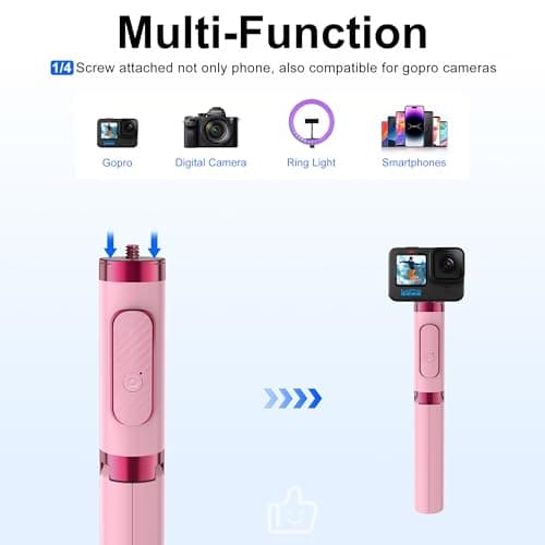 COLOR LIZARD CellphoneTripod with Remote, Aluminum Alloy Selfie Stick Tripod, Best Foldable Mini Extendable Tripod Stand 270° Rotation Compatible with iPhone/Android Travel Essentials (Red Max) — view 3
