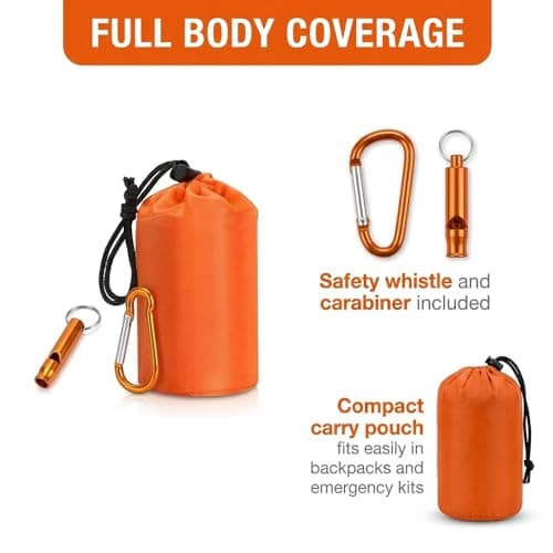 Reyuvidep Emergency Survival Sleeping Bag, Reusable Bivvy Bag for Outdoor Camping, Hiking — view 3