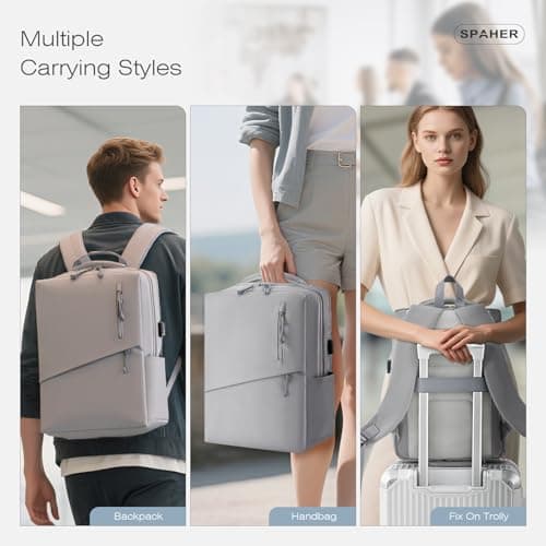 SPAHER for Ryanair Cabin Bag 40x30x20 Underseat Travel Cabin Backpack Laptop Backpack 15.6 Inch with USB Charging Port Waterproof Carry on Hand Luggage Daypack Men Women Rucksack for School Business — view 5
