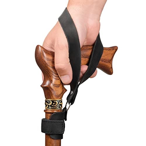 Asterom Genuine Leather Walking Stick Strap, Wrist Strap for Walking Sticks — view 5