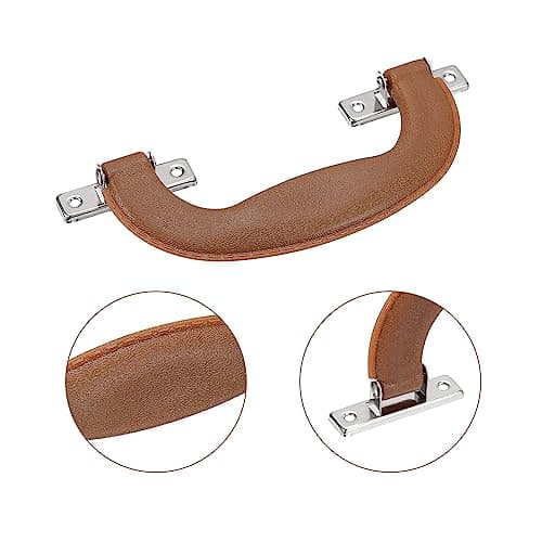 sourcing map Luggage Handles, 151mm/5.94inch Plastic Pull Handle Suitcase Case Replacement Handles with Screws for Case Suitcase Toolbox, Brown — view 4