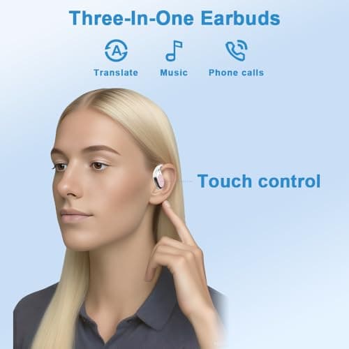 BZRYPREC OWS 144-Language AI Translator Earbuds - Real-Time Speech Translation with Accent Recognition - Learning/Travel/Business Bluetooth Earbuds（Pink） — view 4